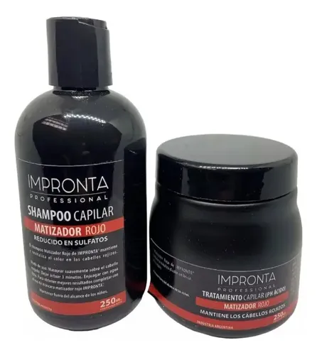 Combo Mascara + Shampoo Matizadora Rojo Impronta X 250ml
