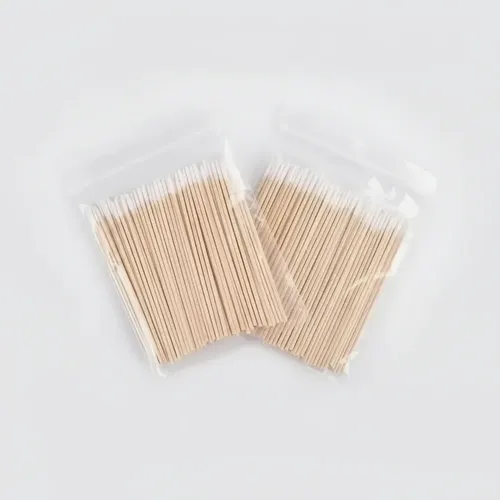 100 Microhisopos Madera Finito Para Pestañas Maquillaje