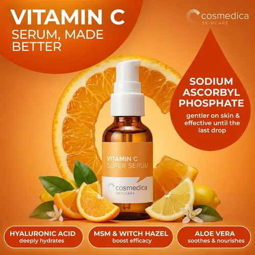 Sérum Cosmedica De Vitamina C Para Rostro Con Ácido Hialurón Todo Tipo De Piel Día/noche