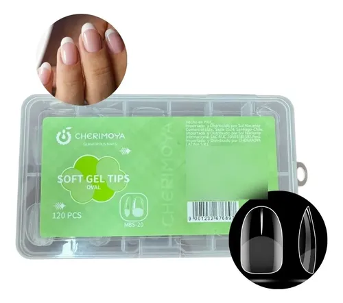 Tips Para Soft Gel Oval Cortos Prelimados X120 Cherimoya
