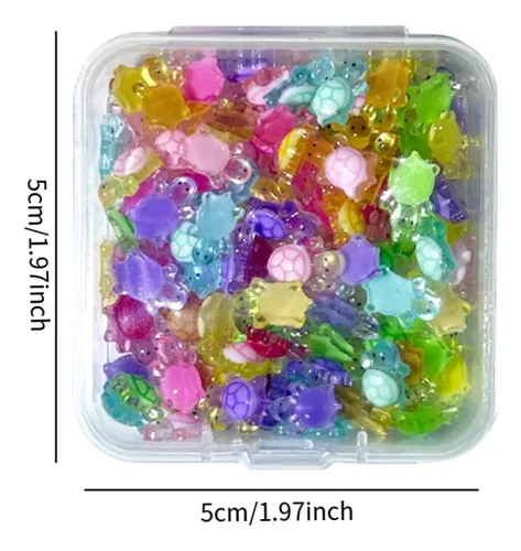 Cartoon Mini Turtles Nail Art, Turtle Nail Charm, 50 Piezas