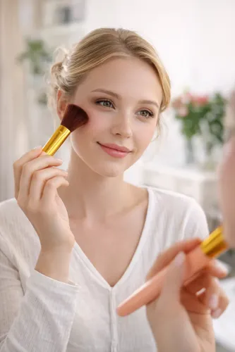 Brocha Maquillaje Profesional Para Rubor Polvo Cerdas Suaves