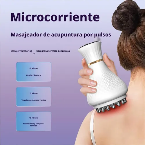 Cepillo Masajeador Eléctrico Con Calor Ems Gua Sha Corporal