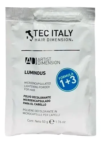 Polvo Decolorante Luminous de Tec Italy para Cabello con Neutralización Amarillos
