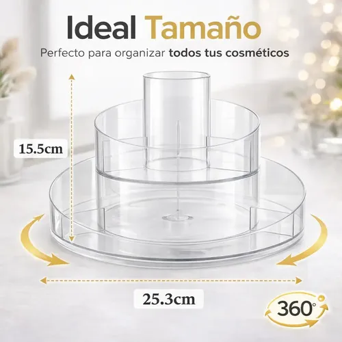 Soporte Organizador Giratorio Maquillaje Crema 360 Acrílico