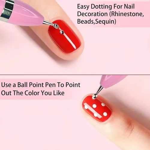 Kit Para Uñas Con Puntero Y Pintura Rosa Para Diseño