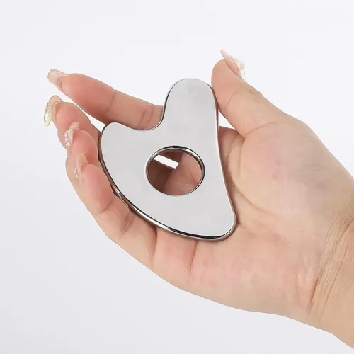 Herramienta Gua Sha Facial Metal Corazón Para Masaje