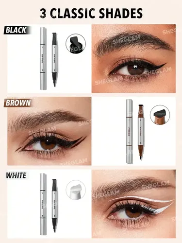 Sheglam Double Eye Liner Waterproof – Delineador Ojos Duo Blanco Mate