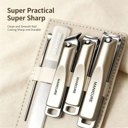 Set Alicate Y Cortaúñas Manicura 5 Piezas Con Estu 5pcs