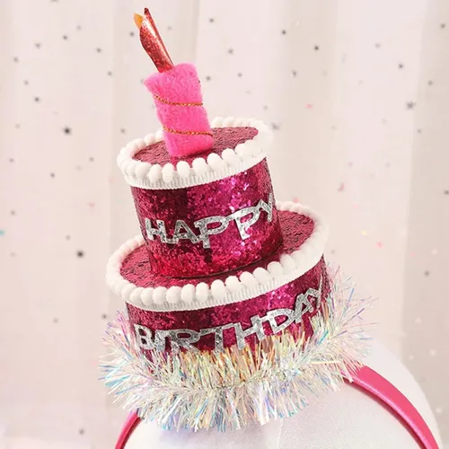 Diadema Decorativa Para Cumpleaños, Tocado Forma De Pastel
