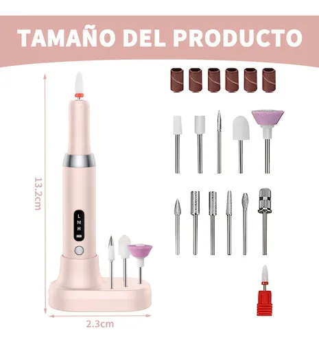 Pulidor Esmeril Drill Uñas Taladro Para Uñas Base De Htht Rosa