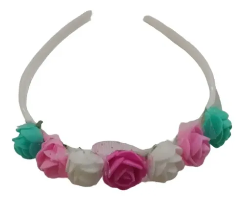 Vincha Nena Flores Color Infantil Accesorios Pelo Pack X 6