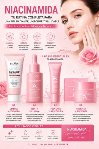 Kit Skincare Rutina Facial Niacinamida Bioaqua Manchas
