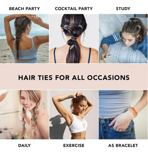 34pcs Multicolor Cabello En Espiral Elástica Accesorio Qd