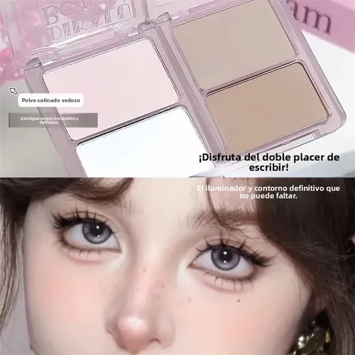 Paleta 2 En 1 Para Contorno E Iluminador Mate Para Rostro