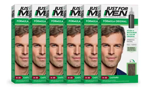 Pack Tintura En Shampoo Just For Men Varios Tonos 6 Unidades