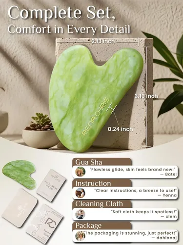 Gua Sha Facial Rena Chris Piedra Jade Verde Menta
