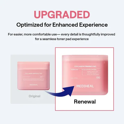 Pads Tónico Mediheal Con Colágeno Reafirmante, 100 Unidades