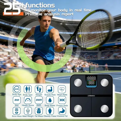 Báscula Inteligente Zrrhoo 400 Lb Con Bluetooth Y 25