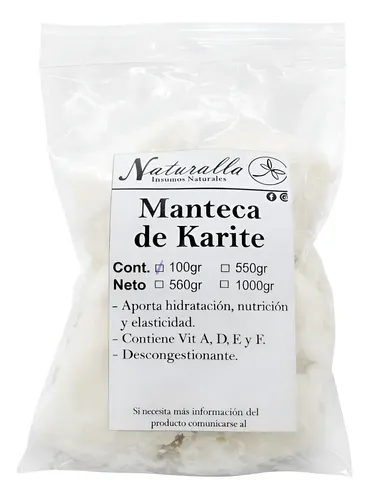 Manteca De Karite Pura Materia Prima Pura 100grs