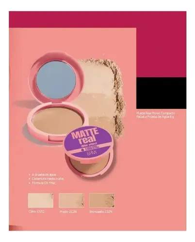Avon Real Matte Filter Effect Polvo Compacto Tono Claro