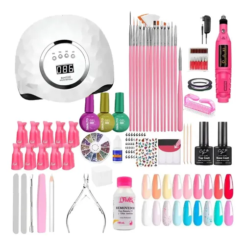 Kit Uñas Esculpidas Gel Semipermanentes Insumos Completo Uv