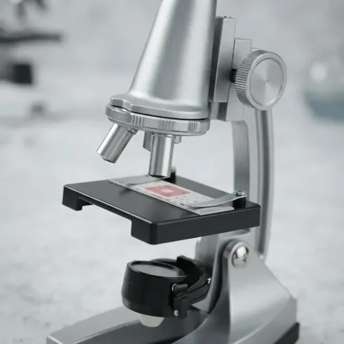 Microscopio Con Aumentos Luz Laboratorio Escolar Didactico Espejo Blanco
