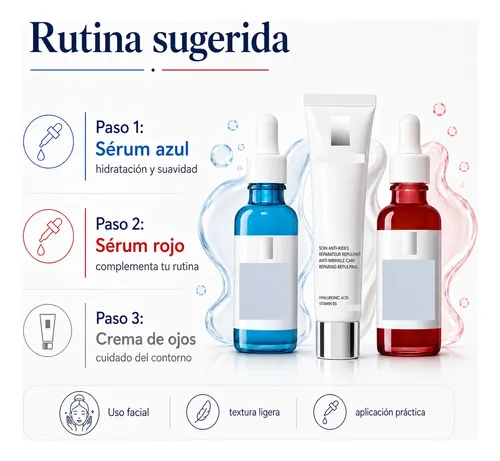 Kit Skincare Facial 2 Sérum Hidratante Renovador Crema Ojos