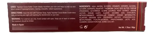Manteca De Cacao Cream Topiclear, Tubo De 52 Ml, Paquete De