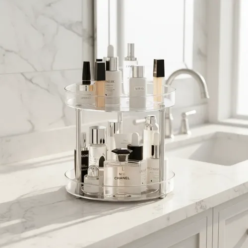 Organizador Giratorio Acrílico 2 Niveles Maquillaje Especias