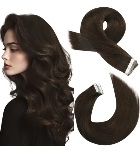 Extensiones De Pelo Humano Con Cinta Moresoo Marrón 30cm 30g