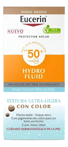 Protector Solar Eucerin Hydro Fluid 50fps Tono Medio X50ml