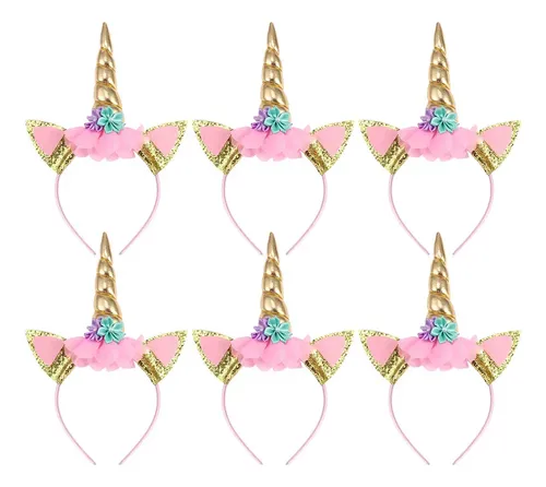 A Diadema De Unicornio 6 Piezas Con Accesorios Para Fiestas