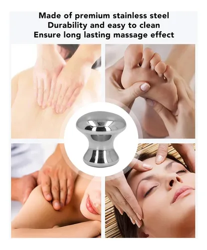 Rodillo Facial Gua Sha Acero Inoxidable Para Masajes