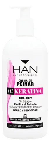 Han Crema Peinar Alfa Keratina Antifrizz 500g 500ml