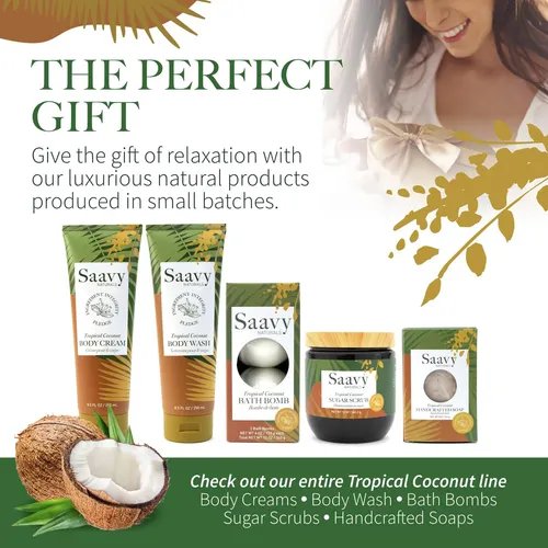 Exfoliante Corporal Saavy Naturals Tropical Coconut, Paquete