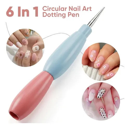 Set 5 En 1 Para Uñas Con Puntas De Colores Y Diseños