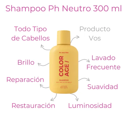 Shampoo Mascara Neutro Hidrante Protector Termico Color Age