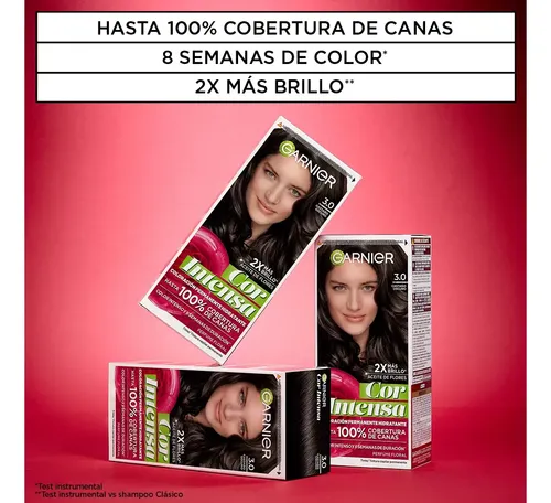 Kit Tintura Permanente Cor Intensa Tono 3.0 Castaño Oscuro Garnier