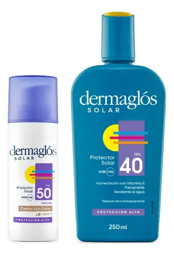 Dermaglós Kit Protector Solar Corporal Y Facial Tono 2 Medio
