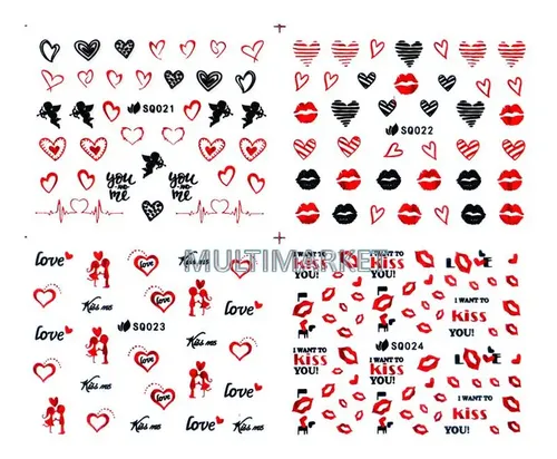 Stickers Adhesivos Plancha Grande Decoración De Uñas