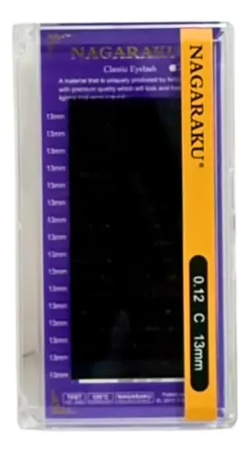 Kit Nagaraku Extensiones De Pestañas Clásicas 0.12 Curva C Largos 11 Al 13 Mm