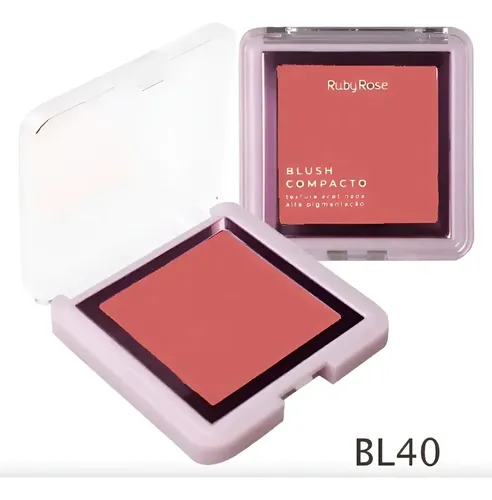 Rubor Blush Polvo Compacto Satinado Pigmentado Ruby Rose Tono Del Maquillaje Bl40
