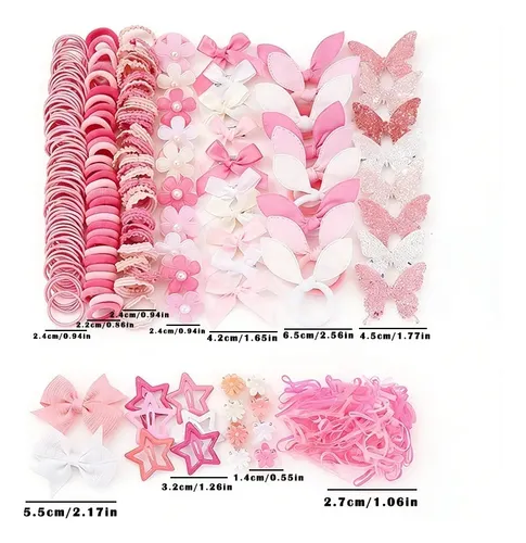 Set 520 Accesorios Para El Pelo Niñas Con Caja Organizadora