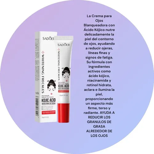 Crema Ojos, Ácido Kójico, Retinol, Desvanece Gránulos,aclara Todo Tipo De Piel Día/noche