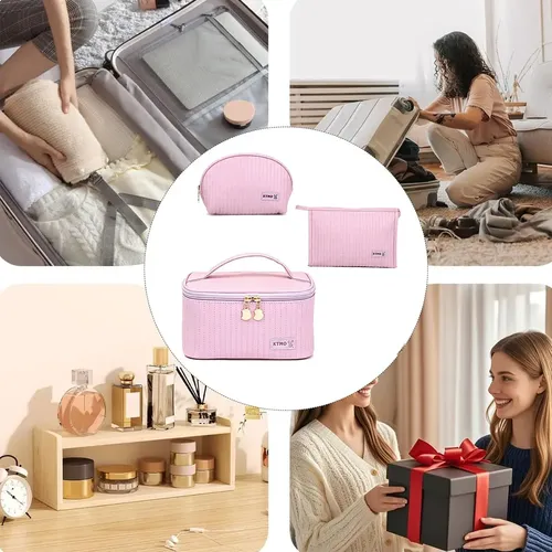 3pcs Cosmetiquera Neceser De Viaje Estuches Para Maquillaje
