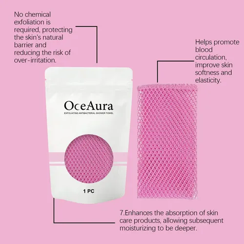 Toalla De Baño Exfoliante Oceaura, Toalla De Fibra De Carbon