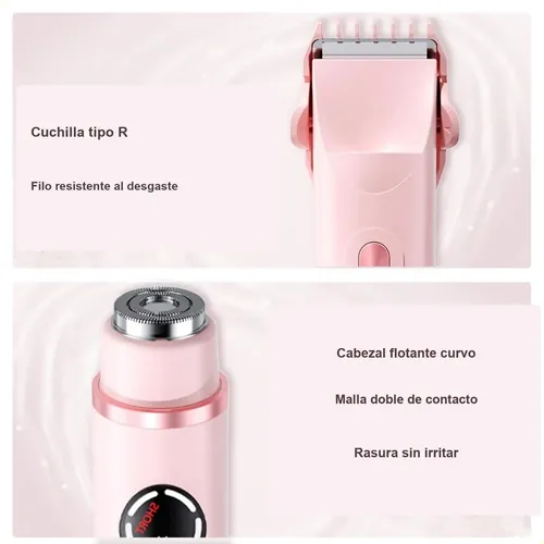 Depiladora Eléctrica Mujer 2 En 1 Rosa Type C 2527