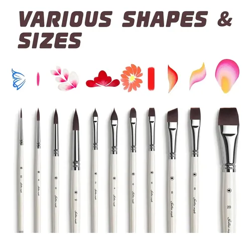 Set 11 Pinceles Dorados Para Pintura Corporal Y Maquillaje B