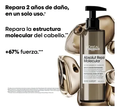 Kit L´Oréal Absolut Repair Molecular Shampoo + Creme + Sérum